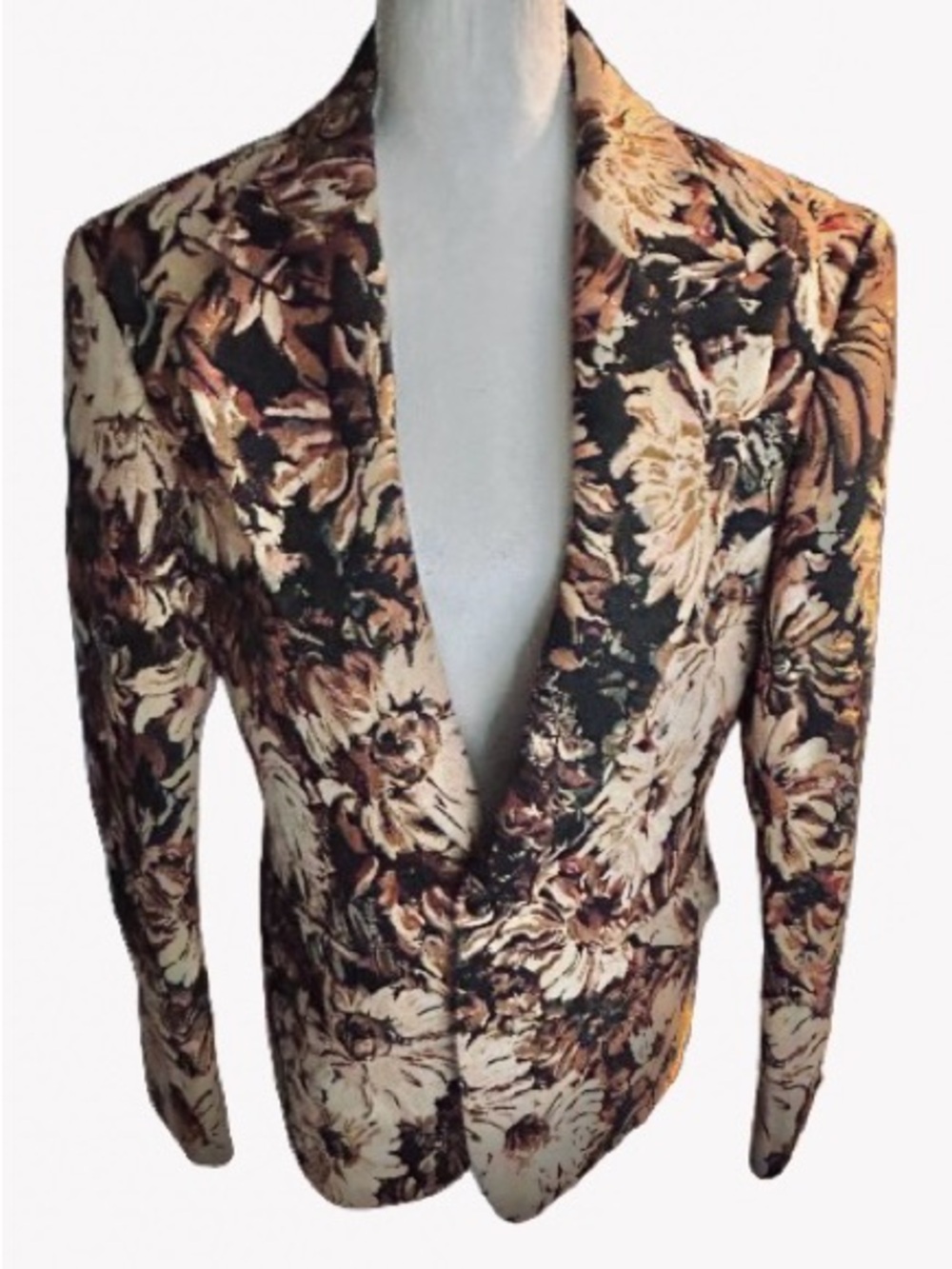 Men’s Metallic Flecked Floral BARABAS Suit Jacket Wedding Blazer Formal Coat